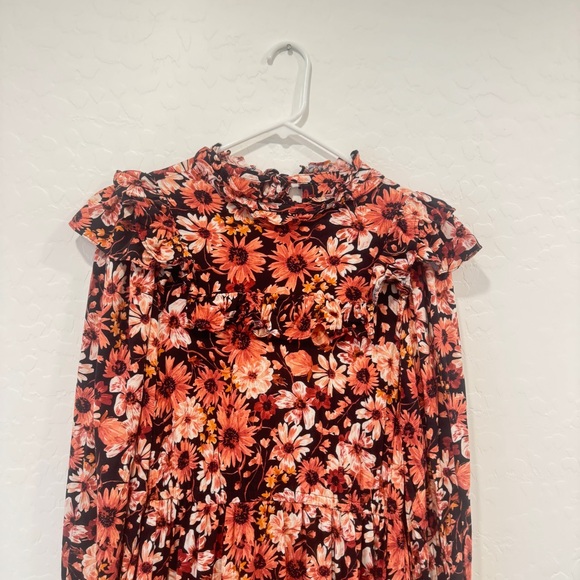 Rachel Parcell Floral Tiered Midi Dress Womens 6 Spring Easter Peasant - Picture 3 of 11